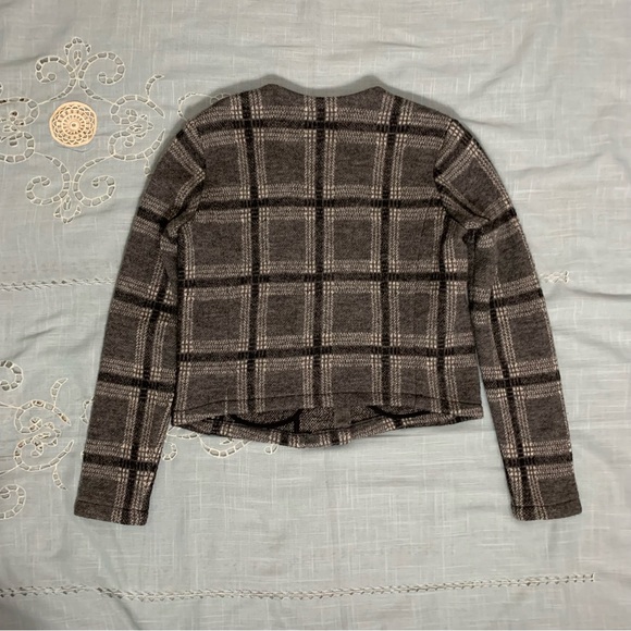 Joie gray plaid wool jacket with asymmetrical zipper - Picture 12 of 12